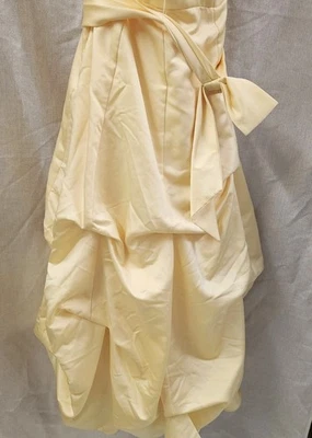 Davids Bridal Ball Gown Dress 81123 Satin Pick-up Canary Sz 8 NWT Beauty & Beast - Image 1 of 4