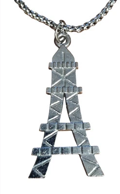Collar Torre Eiffel De Colección Tono Plata Joyería 18"L Foto 1 de 4