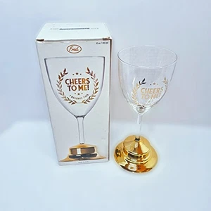 Fred Trophy Wine Glass “Cheers to Me!” Gold Stem 12oz Novelty Gift Boxed - Picture 1 of 7