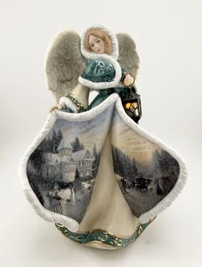 Thomas Kinkade Winter Engel des Lichts #3 Engel des Friedens beleuchtet 8" Figur - Bild 1 von 12