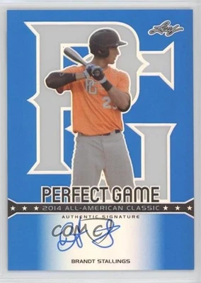 2014 Leaf Metal Draft Perfect Game Blue Prismatic /25 Brandt Stallings Auto - Image 1 of 2