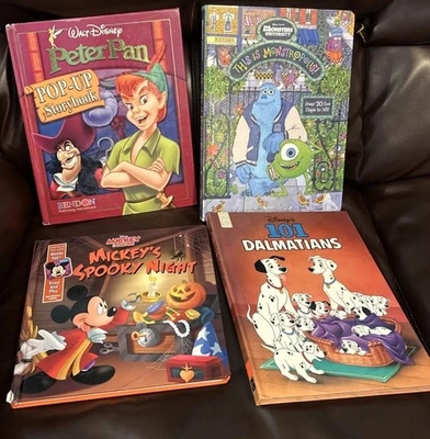 Walt Disney Lot of 4 Oversize Hardcover Peter Pan, Mickey, Monsters U, 101 Dalma - Image 1 of 4