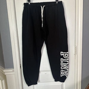 Victoria's Secret Pink Sweatpants Joggers Womens Size Small Color Black - Picture 1 of 9