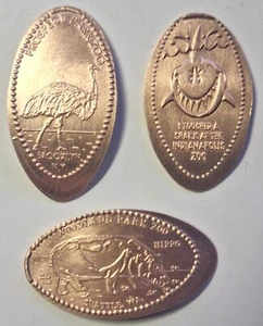 3 centavos alargados de cobre zoológico Prospect Park Woodland Park Indy Zoo-CRC - Imagen 1 de 5