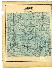 Mapa antiguo de 1870 del oeste, Ohio con apellidos del Atlas del condado de Columbiana - Imagen 1 de 4