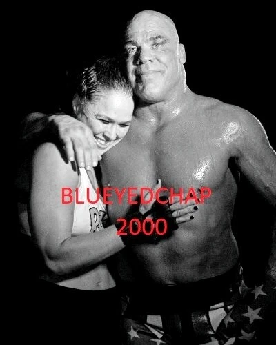 KURT ANGLE & RONDA ROUSEY GIRL WRESTLER 8 X 10 WRESTLING PHOTO WWE - Image 1 of 1