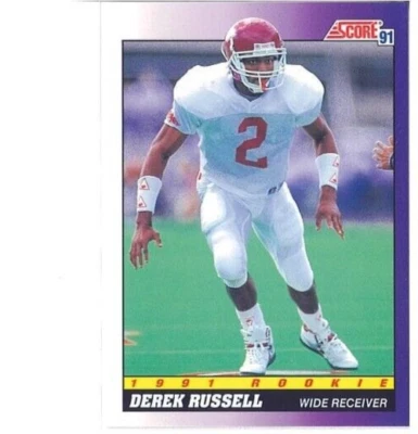 NCAA Arkansas NFL Denver Broncos Derek Russell ROOKIE CARD 1991 NFL Draft NM - Imagem 1 de 2