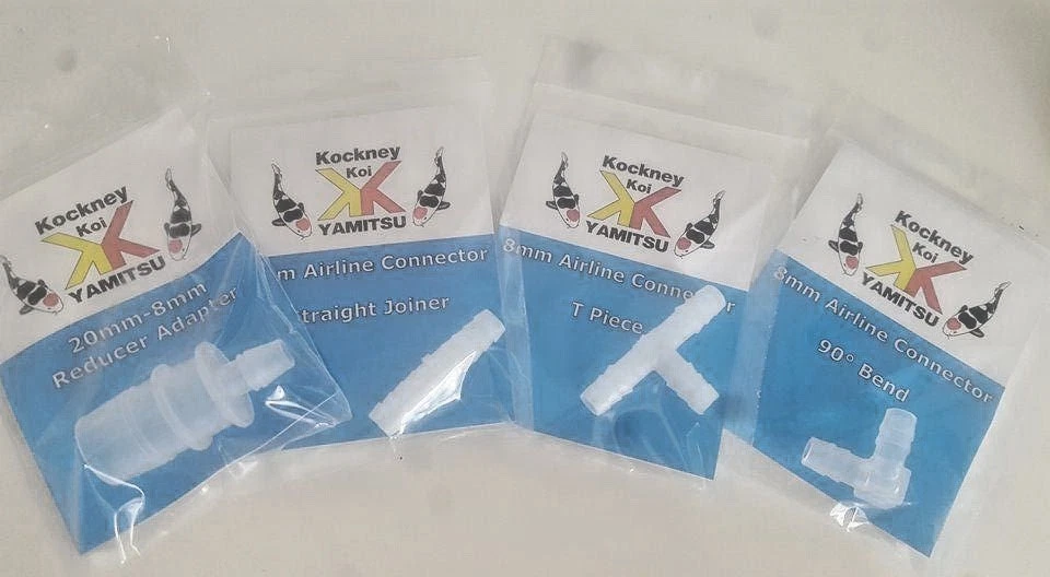 KOCKNEY KOI 8mm air line fittings for koi pond air pumps air stones bottom drains