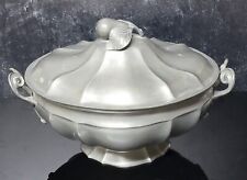 ANTIQUE Pewter Lidded Soup Tureen Pear Finial