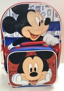 MICKEY AND THE ROADSTER RACERS 16" BÜCHERTASCHE SCHULE MIT ABNEHMBARER BROTDOSE NEU - Bild 1 von 5
