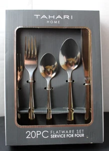 Service à couverts Tahari Home 20 pièces en acier inoxydable pour quatre NEUF - Photo 1/4