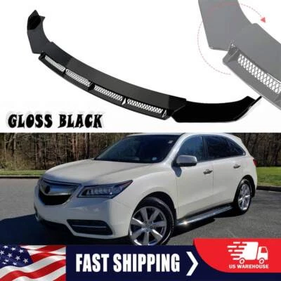 Front Bumper Lip Spoiler Chin Splitter Body Kit Gloss Black For Acura MDX SUV AB - Image 1 of 4