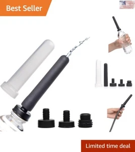 Portable Travel Enema Set - Silicone Nozzle - Water Bottle Adapters - Black - Picture 1 of 10
