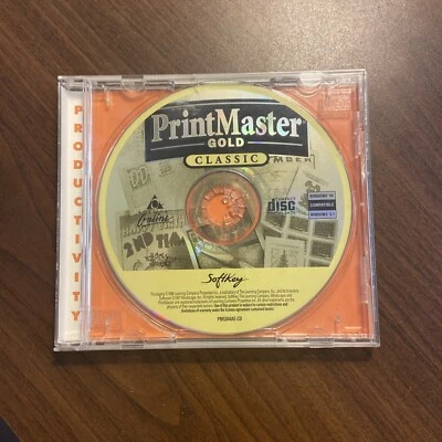 Softkey PrintMaster Gold Classic for Windows 3.1 & 95 PC CD Vintage - Image 1 of 4