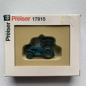 Preiser 17915 BLUE Agricultural Tractor W/ Canopy 1/87 HO Scale For Model Train - Picture 1 of 14