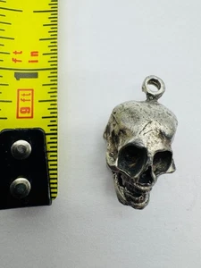 Gallo Zinn Totenkopf Anhänger 1 Zoll Vintage Gothic Schmuck Charm - Bild 1 von 3