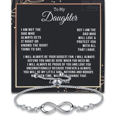 父亲对女儿无限手链爸爸爱你保护女孩生日礼物 — 第 1/4 张图片