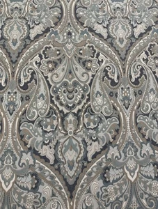 POTTERY BARN McKenna King Duvet Cover + Shams Std Set Paisley Blue Grey - Picture 1 of 6