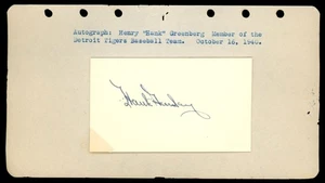 EARLY Hank Greenberg Signed 1940 Card Autograph HOF JSA Auction Letter MINT - Picture 1 of 3