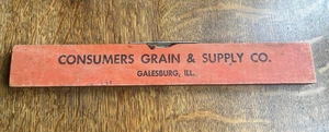 VERBRAUCHER GRAIN & SUPPLY CO. GALESBURG, ILL. - HOLZSTUFE - WERBUNG - Bild 1 von 6