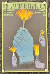 Human Rights Now 1988 Original Art Poster for Amnesty Inter seymour chwast - Picture 1 of 7