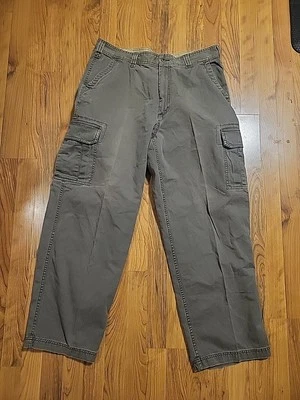 Vintage Old Navy Cargo Pants Olive Green 38" X 32" Cotton Y2K 6 Pockets - Image 1 of 4