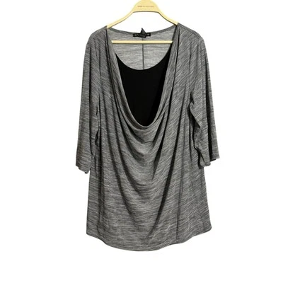 Blusa Suzie In City para mujer talla grande 3X 3/4 elástica informal drapeada ropa de trabajo cómoda Foto 1 de 4