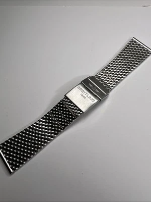 Auténtico brazalete de malla cepillada 150A Breitling 24 mm x 20 mm y cierre desplegable Foto 1 de 4