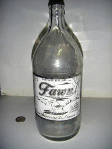 SQUAT fawn soda quart size deer graphic's elmira ny-C - Picture 1 of 5