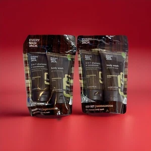 Every Man Jack Men's Body Wash&2in1Shampoo/Conditioner Body WashSandalwood 2 Set - Picture 1 of 2