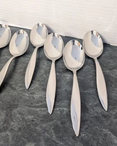 Serving Spoons Vintage Sears Tradition Fiamma Stainless Lot Of 7 Glossy Vintage - Picture 1 of 10