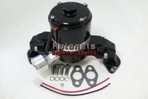 Big Block Chevy Bomba de agua eléctrica de aluminio negro Alto volumen de flujo BBC Hot Rod - Imagen 1 de 3