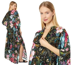 Johnny Was Floral Peace Silk-Blend Kaftan Maxi-Dress Coverup sz L/XL $298 - Picture 1 of 20