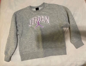 Nike Jordan Kids Youth Girls Grey/Purple Pullover Size Large 12-13YRS - Picture 1 of 5