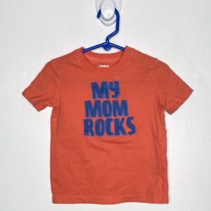 Oshkosh Tee Shirt Boys Size 24 M My Mom Rules Orange Short Sleeve Basic