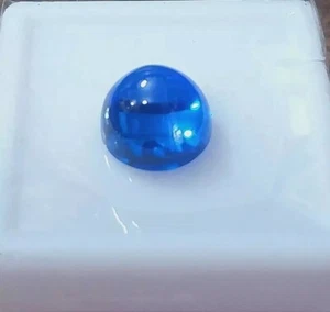 Certified Cabochon 9x9 MM Round Ceylon Natural Blue Sapphire Loose Gemstone - Picture 1 of 3