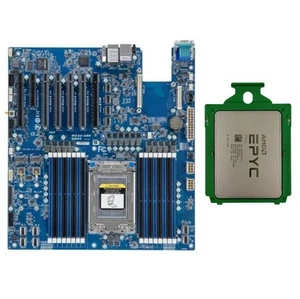 Gigabyte MZ32-AR0 Motherboard Rev 1.0 + AMD EPYC 7532 CPU Processor Combos - Afbeelding 1 van 3