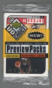 1998 UD Choice Basketball Sealed Preview Cello Pack With Michael Jordan On Front - Picture 1 of 2