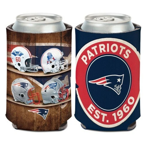 NEW ENGLAND PATRIOTS 2 SIDED SOFT FOAM CAN BOTTLE COOZIE COOLER KOOZIE LICENSED Cover