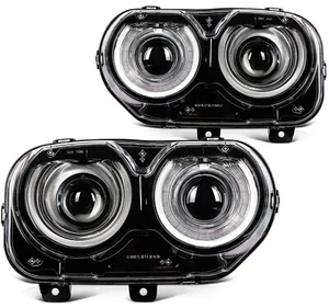 Projector Headlights Assembly For Dodge Challenger 2015-2023 w/LED DRL - Picture 1 of 11