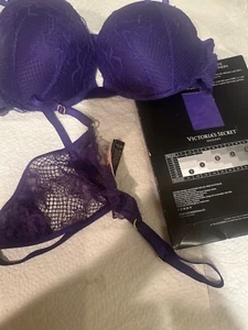 victorias Secret Bra Set 36C@& Thongs XL & Hosiery XL New - Picture 1 of 3