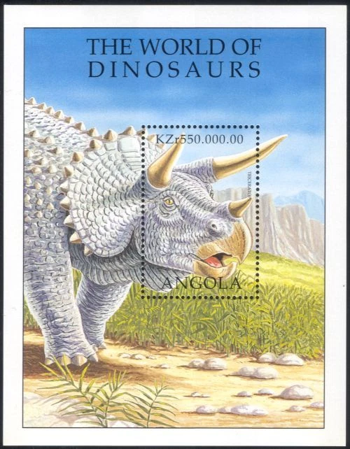 Angola 1998 Triceratops/Dinosaurs/Prehistoric Animals/Nature 1v m/s (b7119a) — 第 1/1 张图片