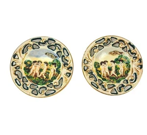 2 DG Demet and Giovanni, Capocellini Hand Painted Italy Decorative Cherub Bowls - Picture 1 of 4
