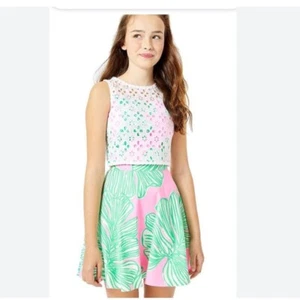 NWT Lilly Pulitzer Mandevilla Baby Who Let the Fronds Out Crop Top Skirt Set 14 - Picture 1 of 7