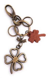 Kleeblatt Klee Bronze aus Metall Schlüsselanhänger anhänger Taschenanhänger - Bild 1 von 2