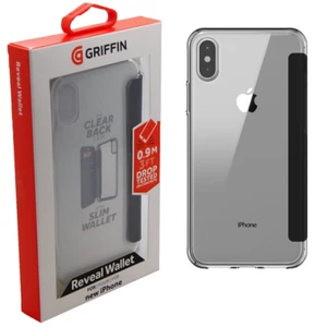 Griffin iPhone Xs X Reveal Slim Strong Wallet Card Case Black/Clear - Picture 1 of 7