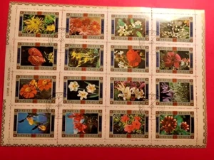 All Season Flowers stamps from an UAE Emirate, block of 20 - Picture 1 of 1