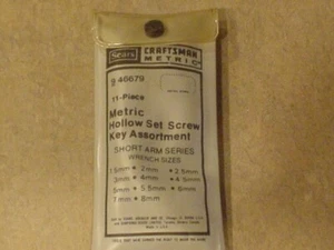 Craftsman 46679 usa 11 Piece Metric Hollow Set Screw Key Assortment 946679 USA - Picture 1 of 2