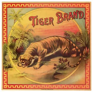 TIGER BRAND Caddy Crate Label || A. Hoen & Co., Antik - Bild 1 von 1