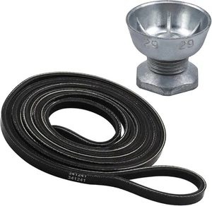 8066184 Dryer Motor Pulley & 341241 Dryer Drum Belt by AMI PARTS Compatible with - Picture 1 of 12